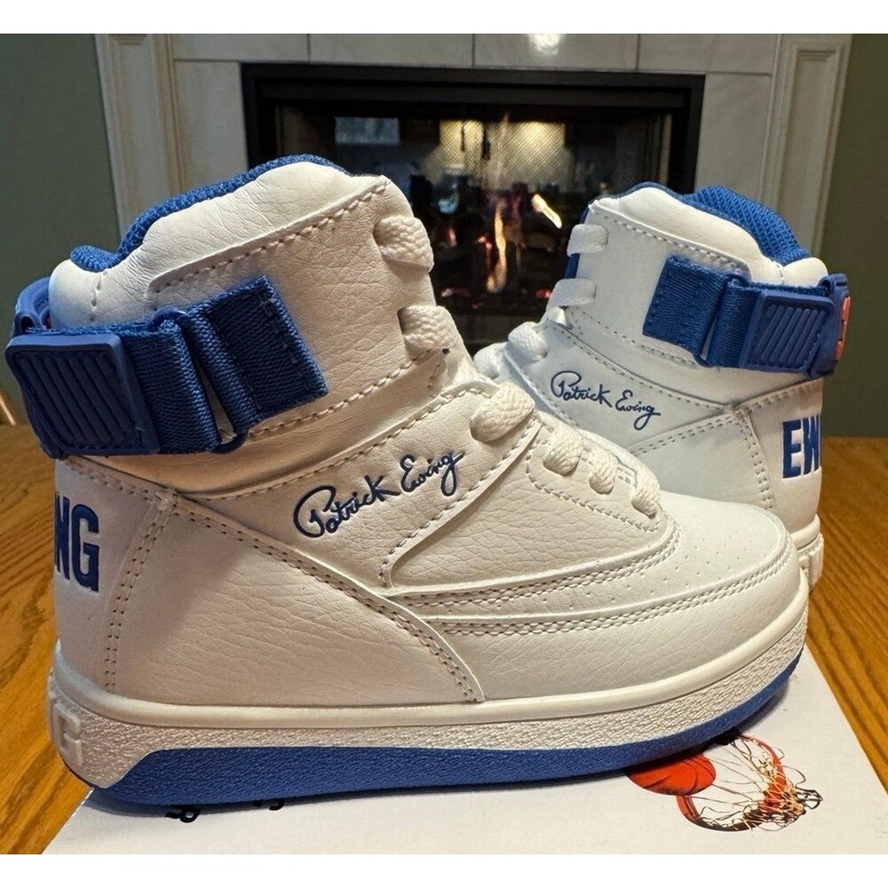 Patrick Ewing Athletics 33 Orion Strap White/Blue Kids Size 12